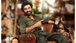 Ranbir Kapoor poses with a chimpanzee in new PICS