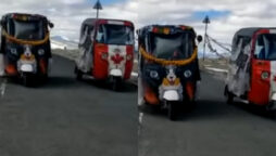 Auto rickshaws set record to take world’s highest road