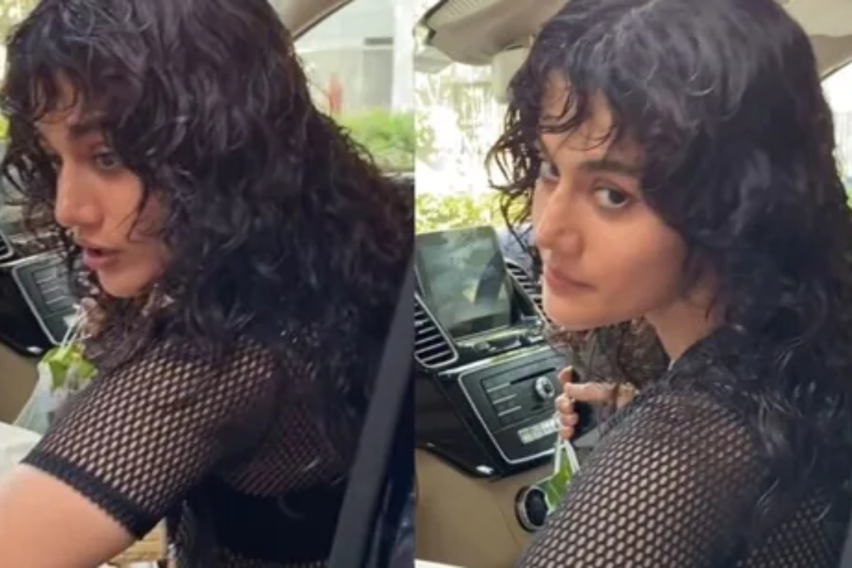 Paparazzi block Taapsee Pannu's car door