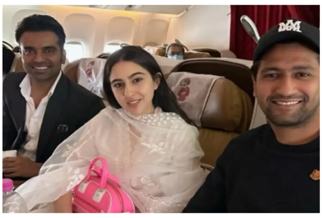 Sara Ali Khan meets co-star Vicky Kaushal on the flight