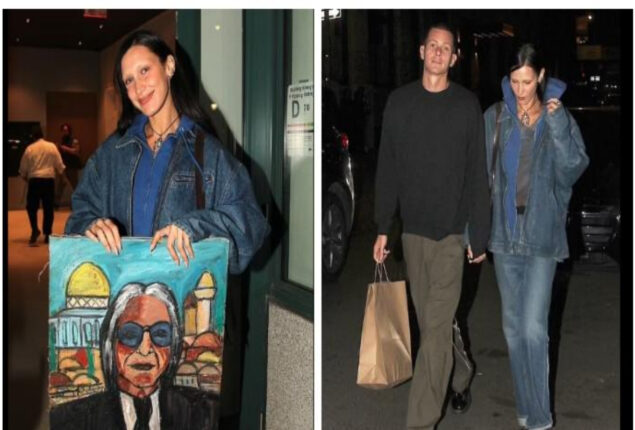 Bella Hadid is given a special gift by a Lebanese artist