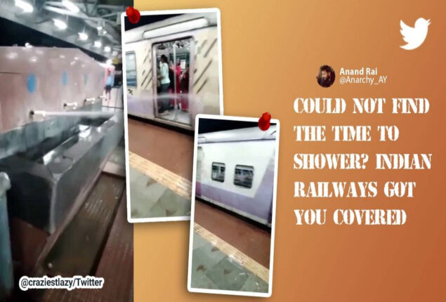 Netizens criticize station tap “shower” for trains and passengers