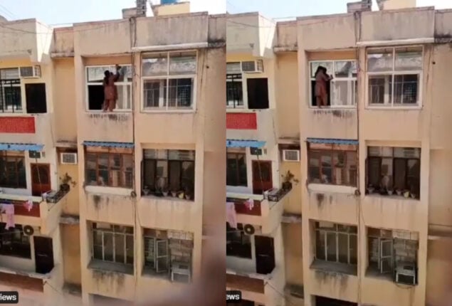 Diwali ki safai? Woman cleaning windows on ledge goes viral