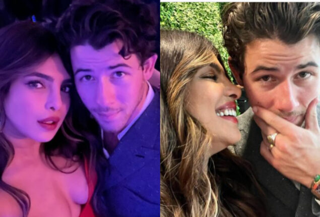 Nick Jonas and Priyanka Chopra attend a friend’s wedding