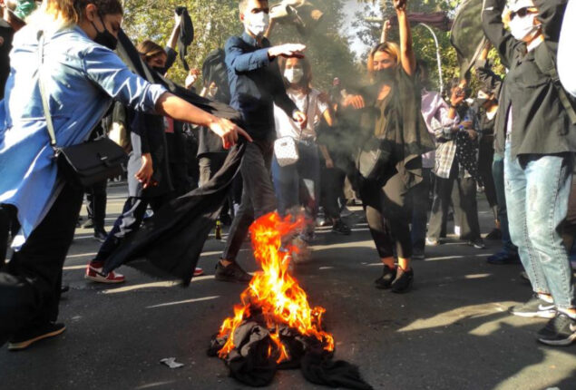 Two security officers were killed, in Iran protests