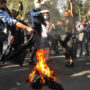 Two security officers were killed, in Iran protests