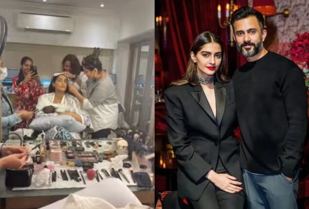 Sonam Kapoor nurses baby Vayu while getting ready