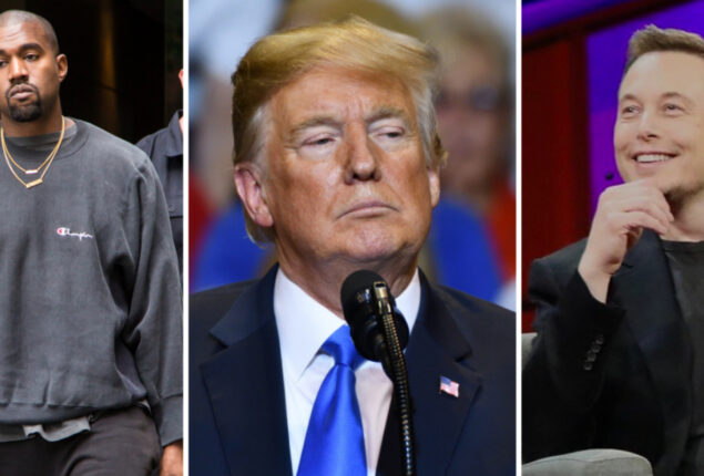 Elon Musk, Ye, and Donald Trump