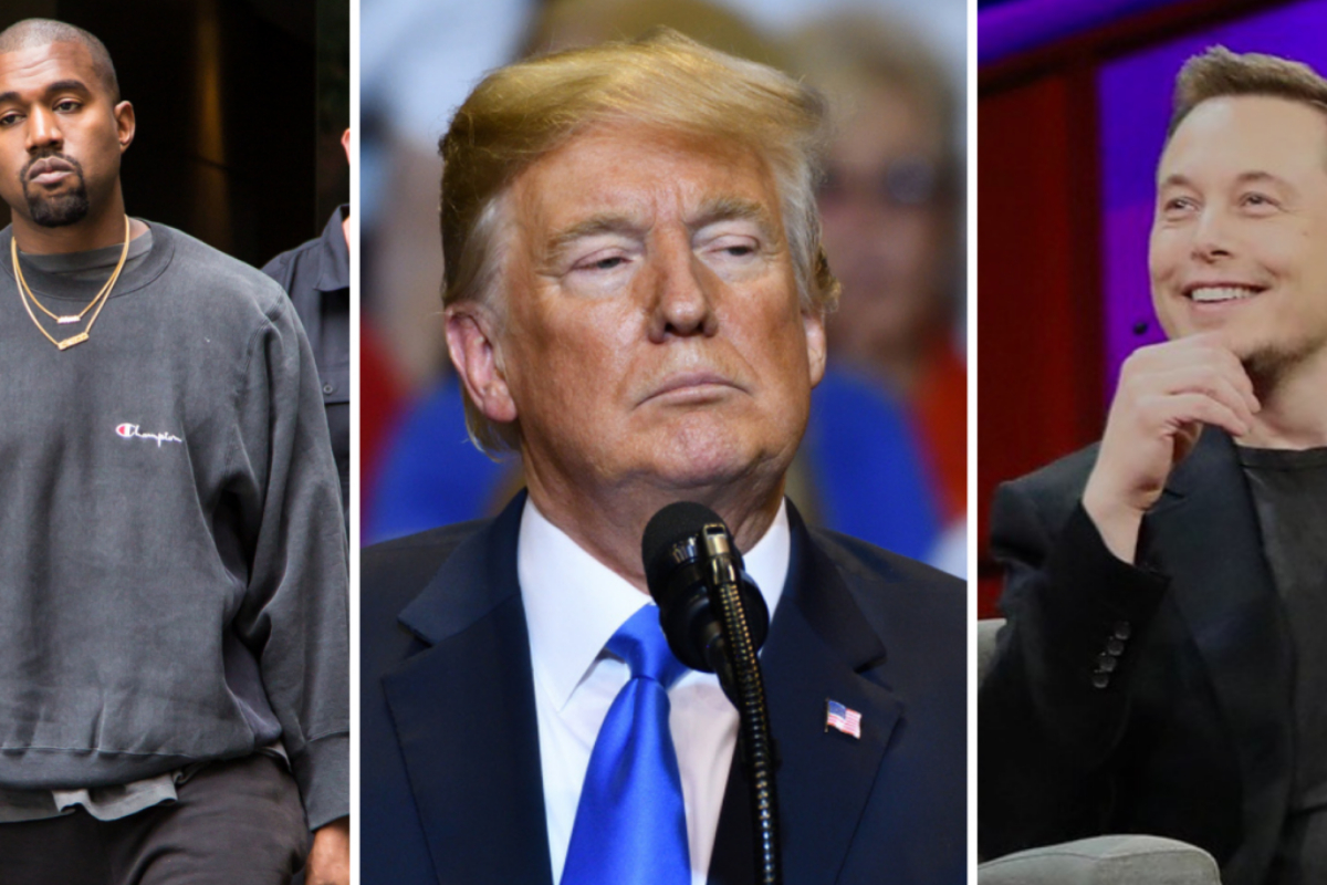 Elon Musk, Ye, and Donald Trump