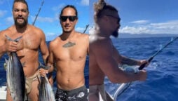 Jason Momoa exposes all while offshore fishing in a little loincloth