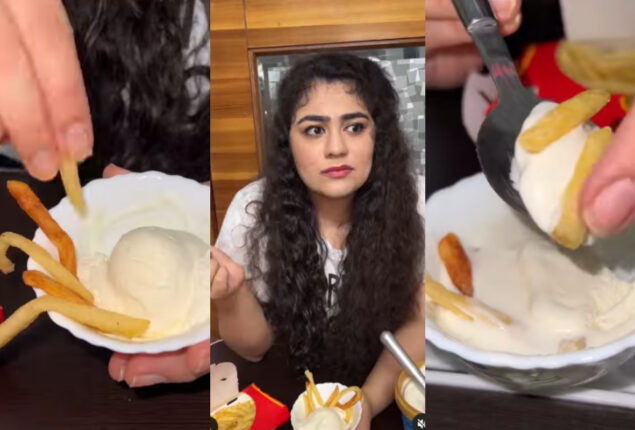 Viral Video: Food blogger eats fries with ice cream, Her response shocks Internet