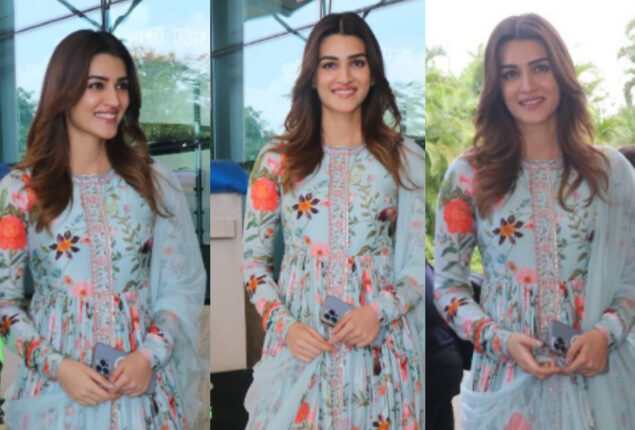 Kriti Sanon heads to Ayodhya for Adipurush’s teaser launch