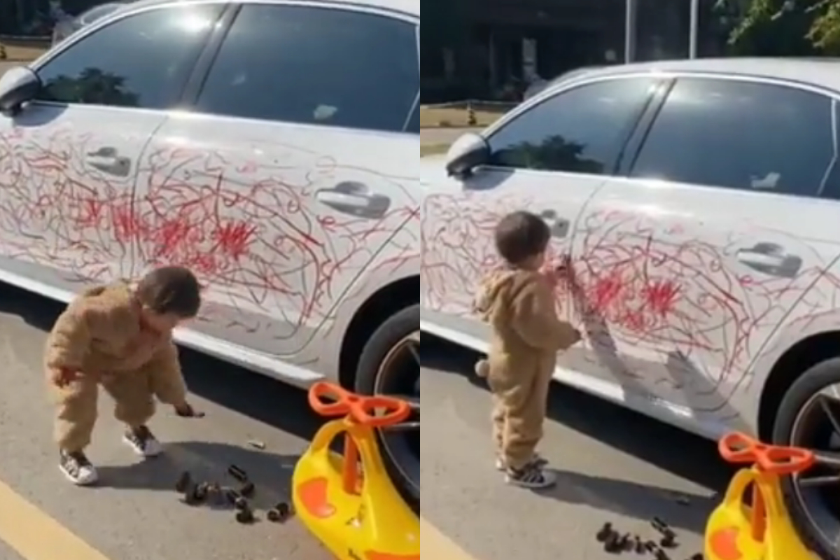toddler scribbling