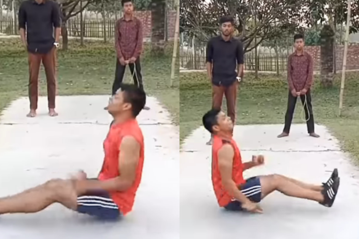 Man jumps rope