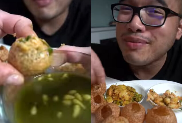 Vietnamese food blogger tries pani puri first time