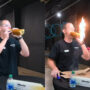 World Record: Man holds 150 lit candles in his mouth