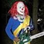 Killer clown jumps out to terrify underpass walkers with “chainsaw”