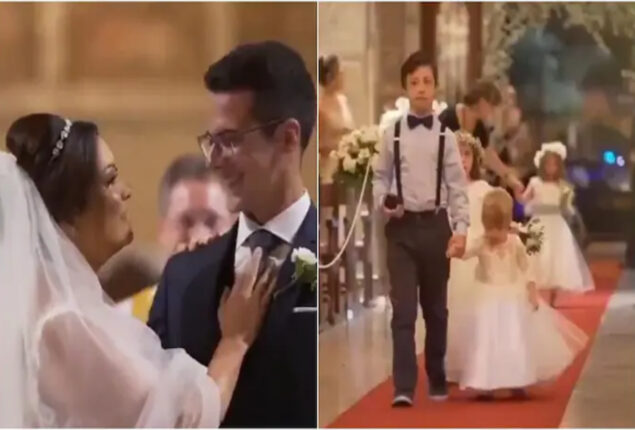 Watch: Groom surprises bride with her down syndrome students as ring-bearers