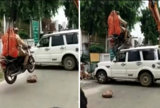 Viral Video: Bride and Groom Fly Bike in Air for Pre-Wedding Shoot