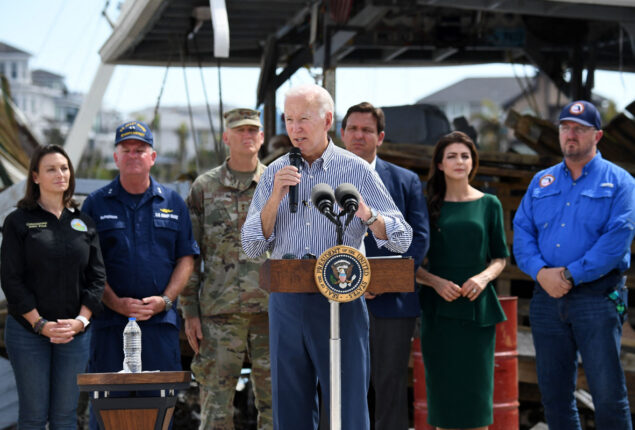 Joe Biden tours Hurricane Ian-hit Florida and opponent’s territory