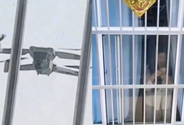 woman deploys drone
