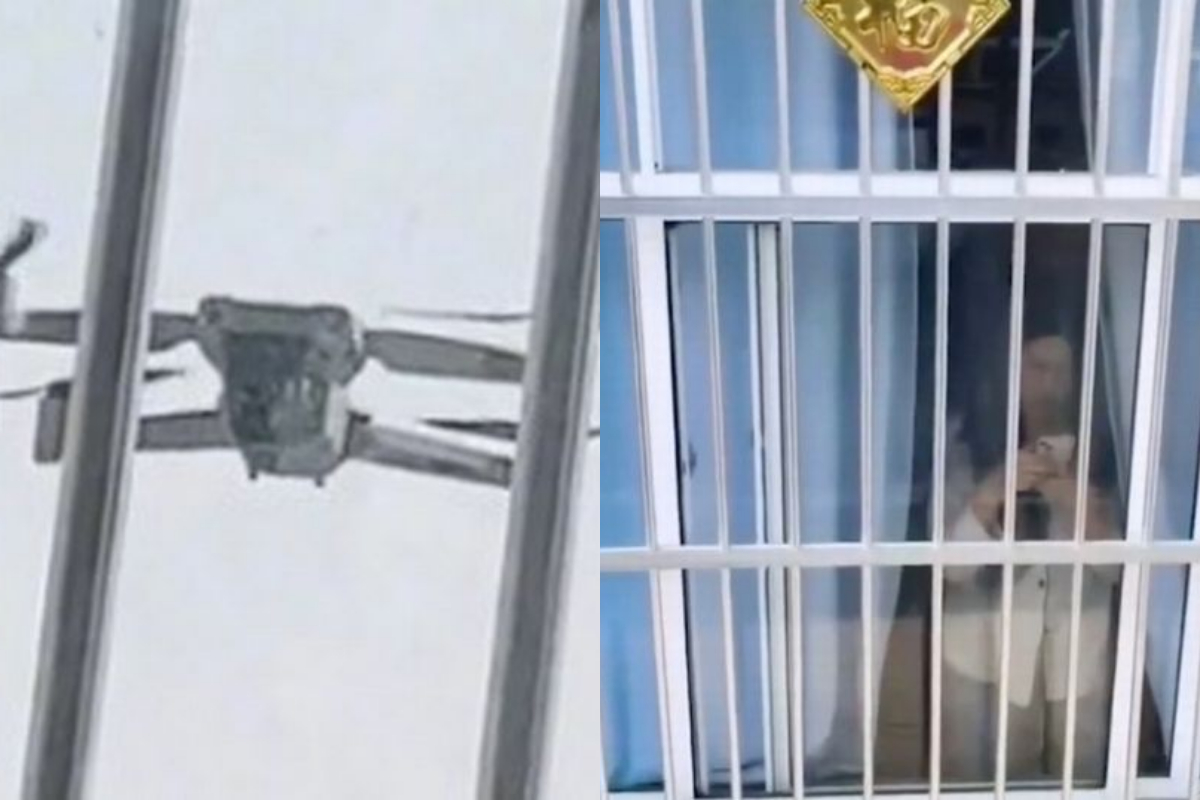 woman deploys drone
