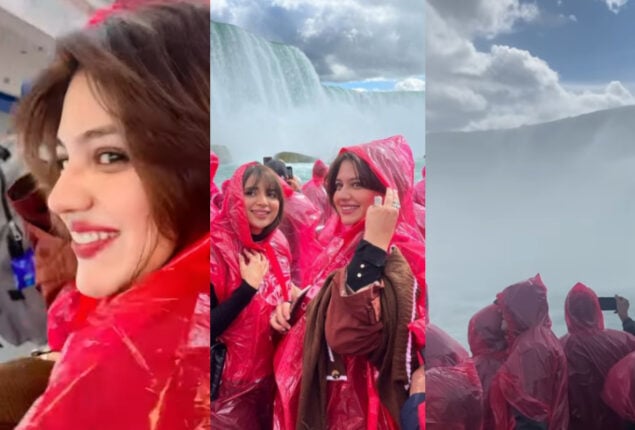 Zara Noor Abbas enjoys Niagara Falls with her buddies