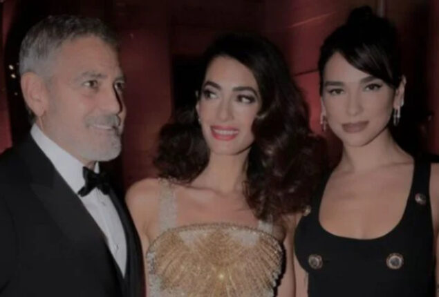 Dua Lipa looks incredible in latest picture with George and Amal Clooney