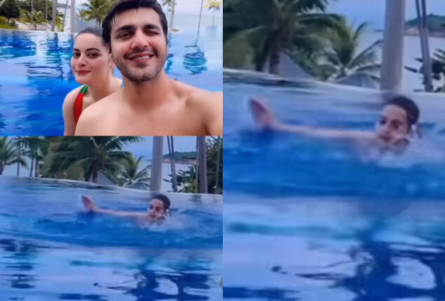 Minal Khan’s swimming pool video goes viral on social media