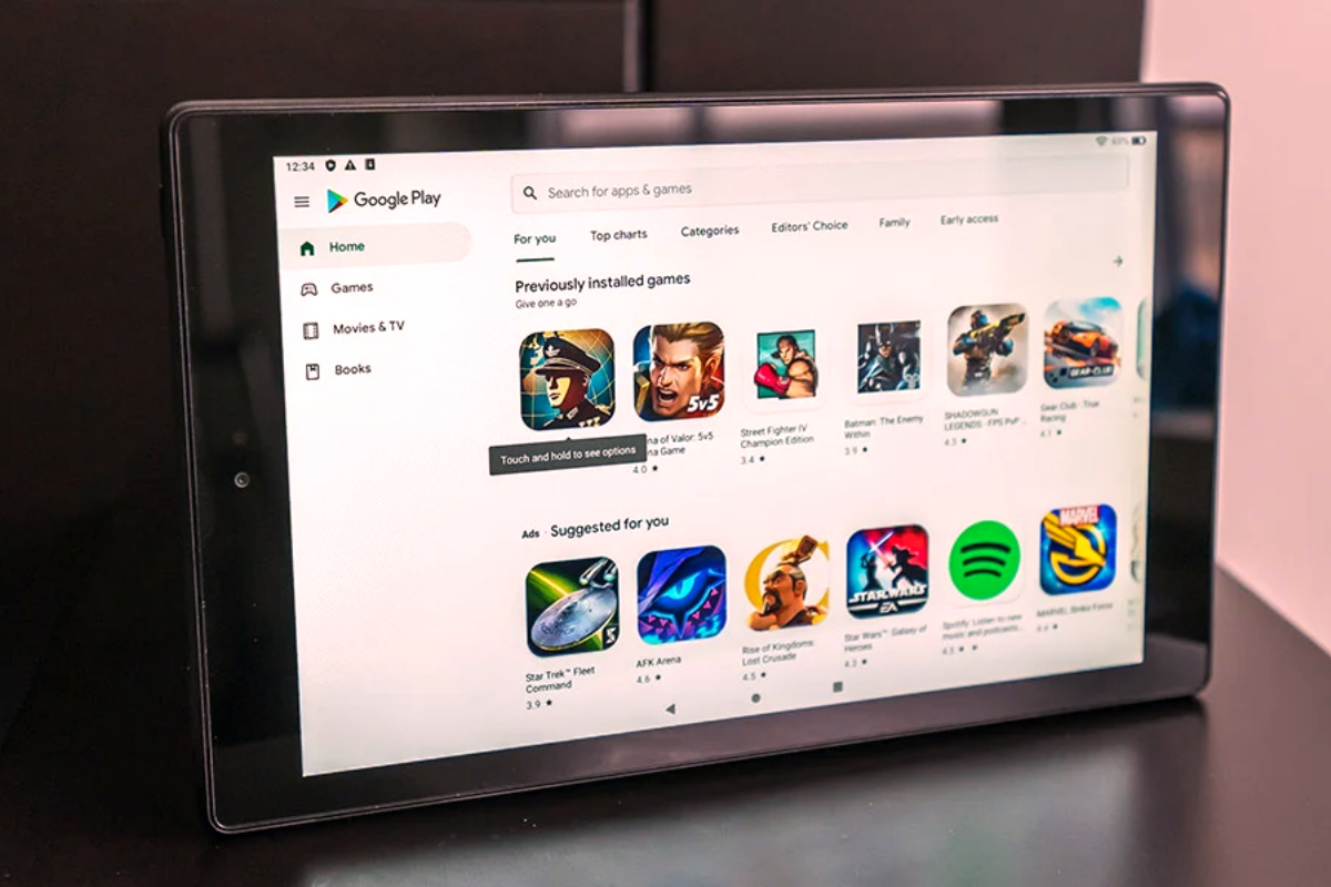 Google Play Store tablet