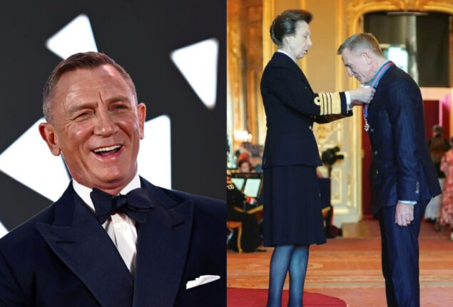 Daniel Craig was honoured as James Bond by Princess Anne