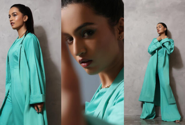 Hira khan slays her fashionista look in turquoise Co-ords