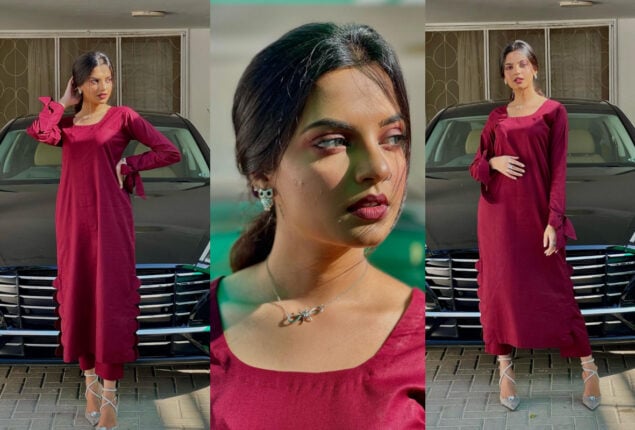 Janice Tessa flaunts her toned personality in purple separates
