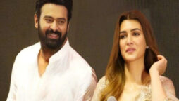 Kriti Sanon offers her dupatta to Prabhas to wipe his sweat