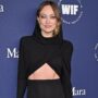 Olivia Wilde Bears Her Midriff in Slim Black Gown