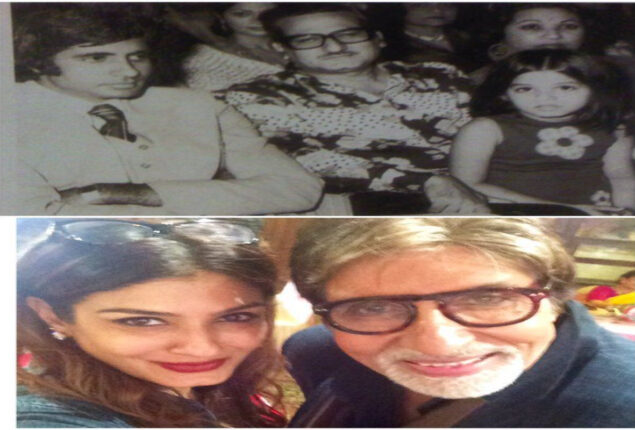 Raveena Tandon wishes Amitabh Bachchan with a childhood pic