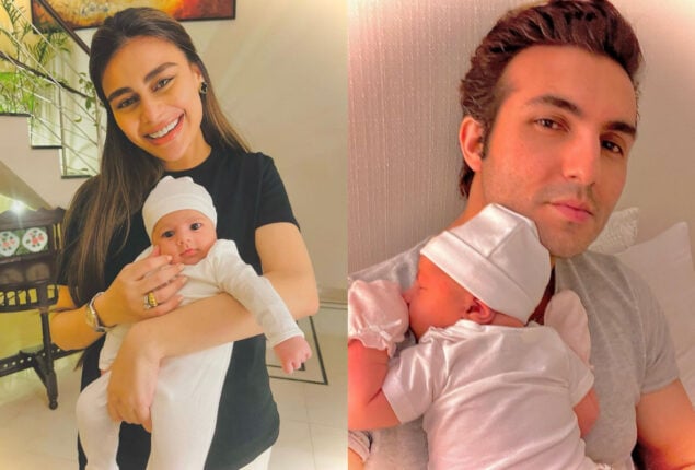 Adorable pictures of Sadaf Kanwal and Shahroz Sabzwari with daughter Zahra