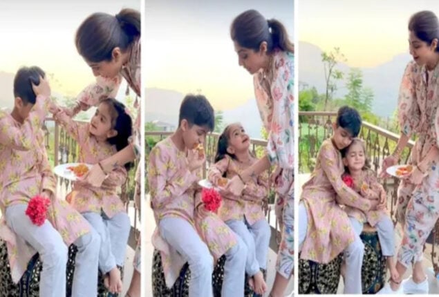 Shilpa Shetty daughter Samisha celebrates Bhai Dooj with Viaan