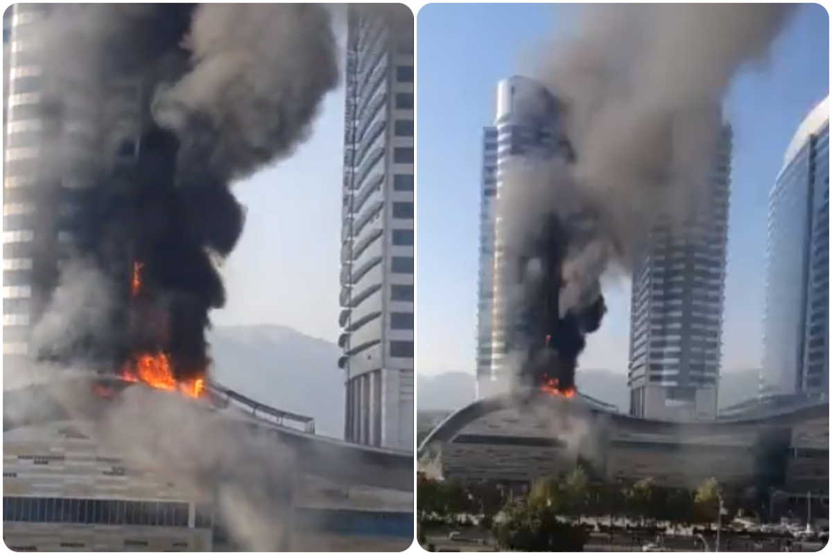 Fire erupts
