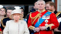 Queen Elizabeth stood beside Prince Andrew after royal ban