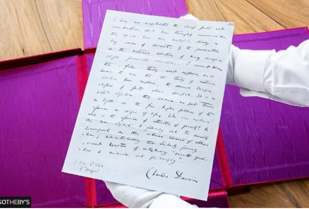 Charles Darwin: A handwritten paper could sell for a record sum