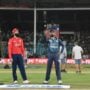 England wins the toss, chooses to bowl first