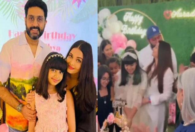 Aishwarya Rai, Jaya Bachchan clap for Aaradhya as she cuts cake