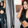Bhumi Pednekar flaunts toned abs in black crop top and tied skirt