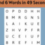 Word Search Puzzle: Find 6 words in 49 seconds