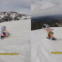 ‘One, Two, Buckle My Shoe!’ Little girl singing while snowboarding