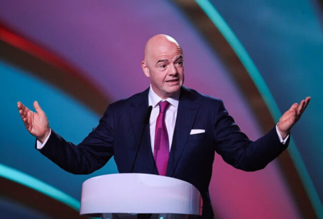 President Gianni Infantino of FIFA will run unopposed for a third term