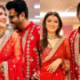Hansika Motwani stuns in red at Sangeet ceremony with Sohael Khaturiya