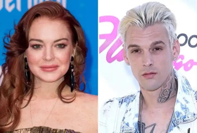 Lindsay Lohan pays her respect to Aron Carter