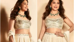 Madhuri Dixit in a Falguni Shane Peacock lehenga dazzles